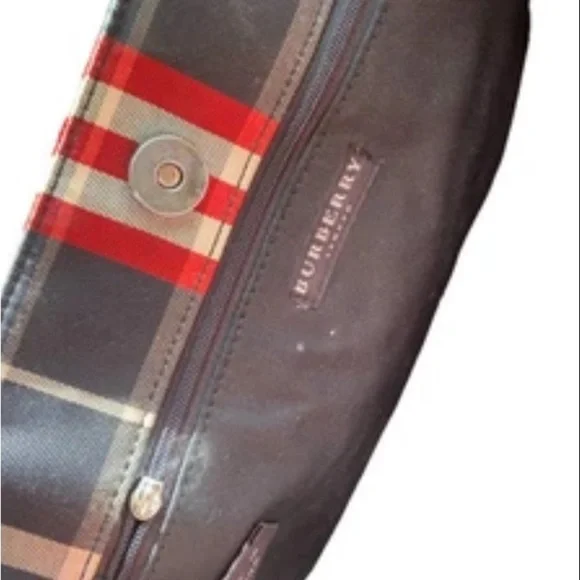 Vintage Burberry Nova Check Red Canvas Tote Bag - Picture 12 of 14